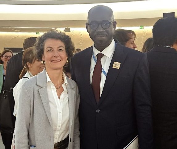 IMAGE PRESENTING Dr. Papa Seck, President of the PREZODE General Assembly, with Ambassador Anne-Claire Amprou (France), Co-Chait of the INB Bureau that guided the process.