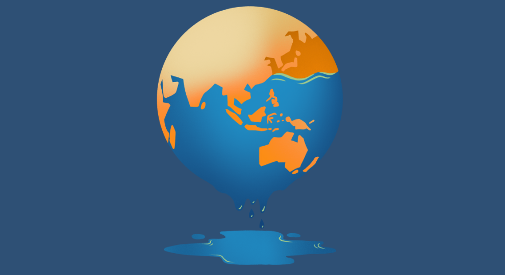 image showing a drawing of the planet melting