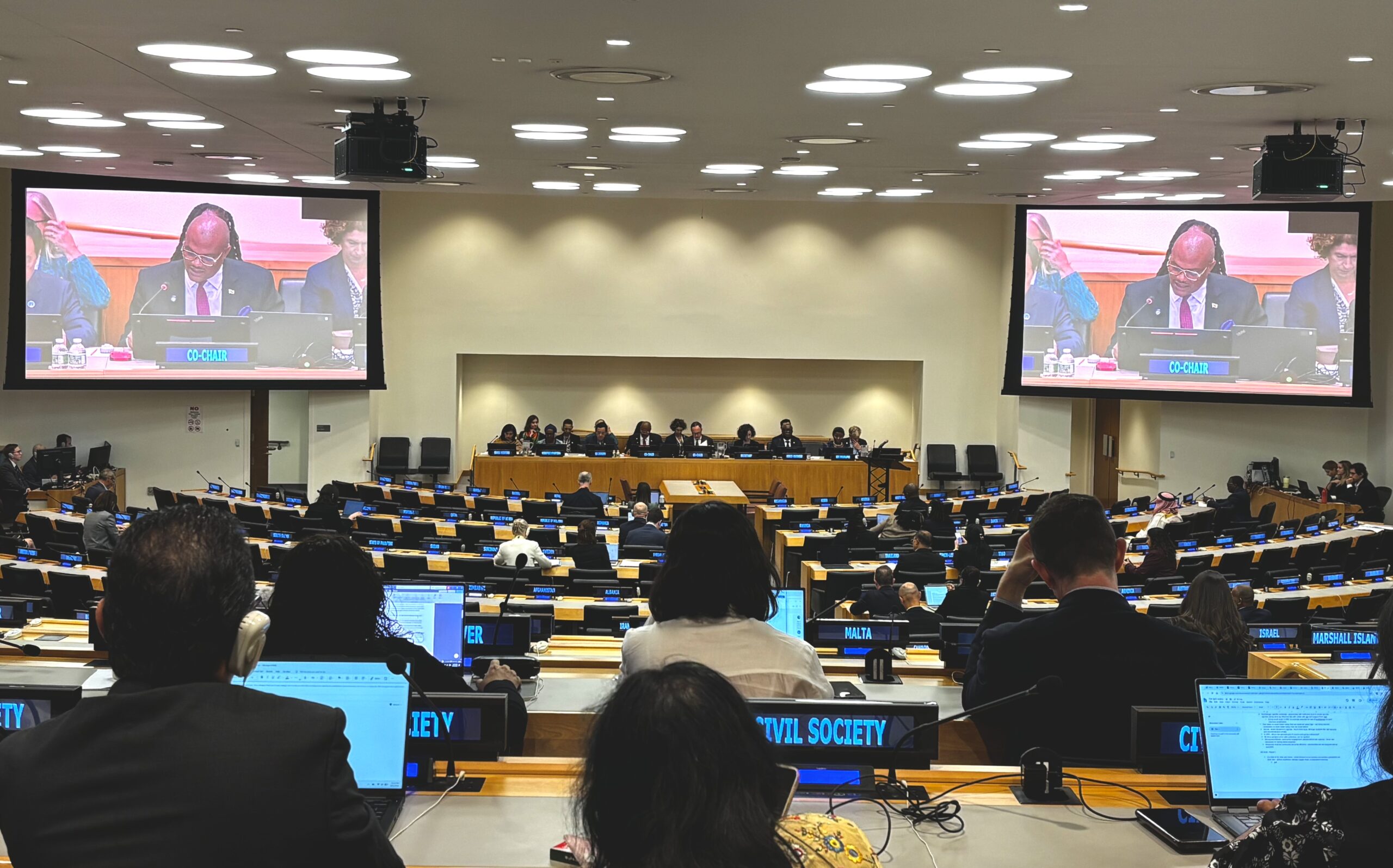 A room fill with country and civil society rganizations during the High Level Meeting on PPPR on the 25th of September